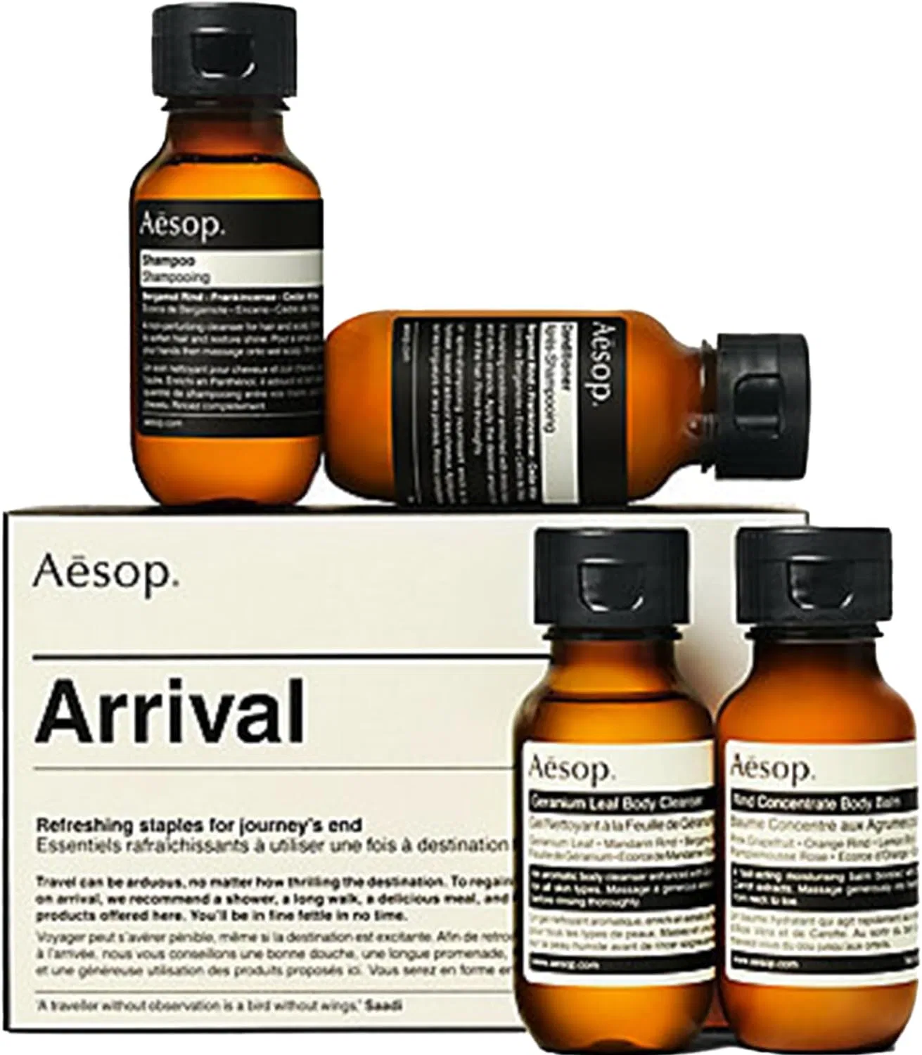 Набор для ухода Aesop Arrival Kit с шампунем, кондиционером и бальзамом для тела, 4 предмета