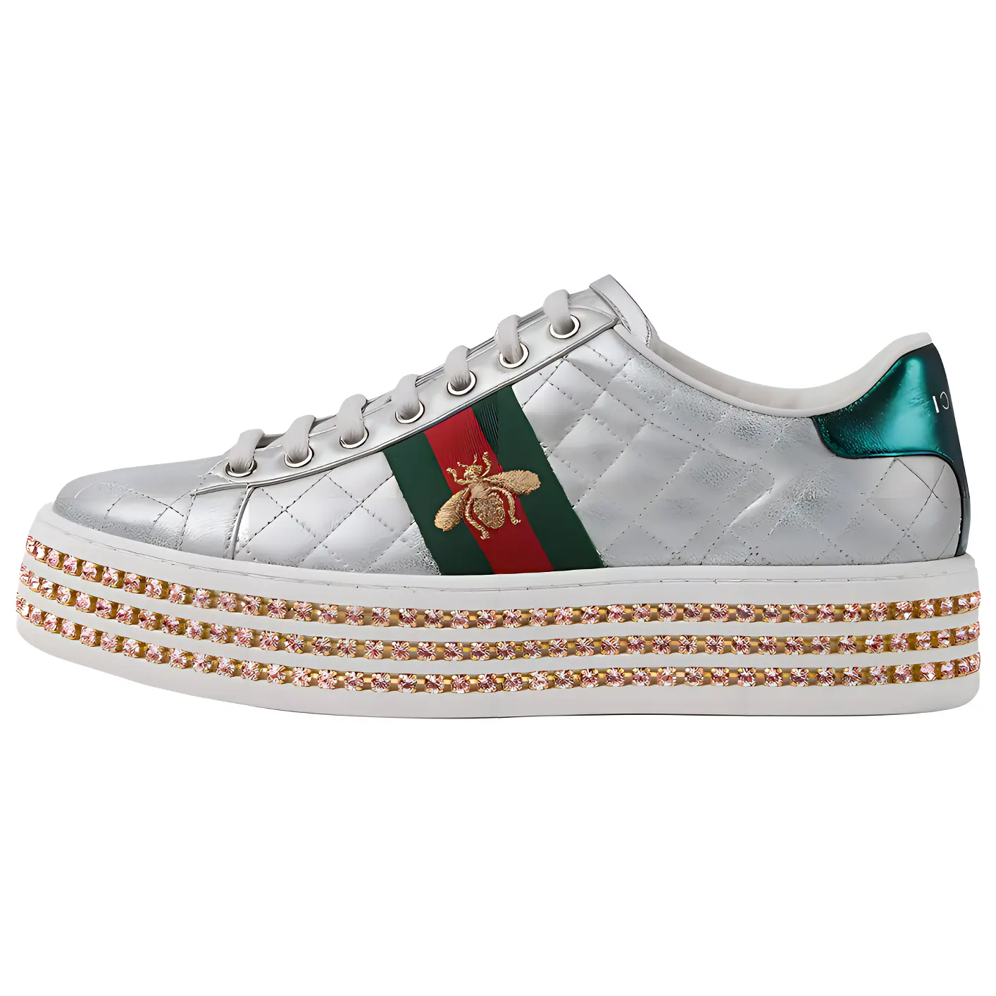 GUCCI Women's Ace 'Metallic Gold Crystals' Women's