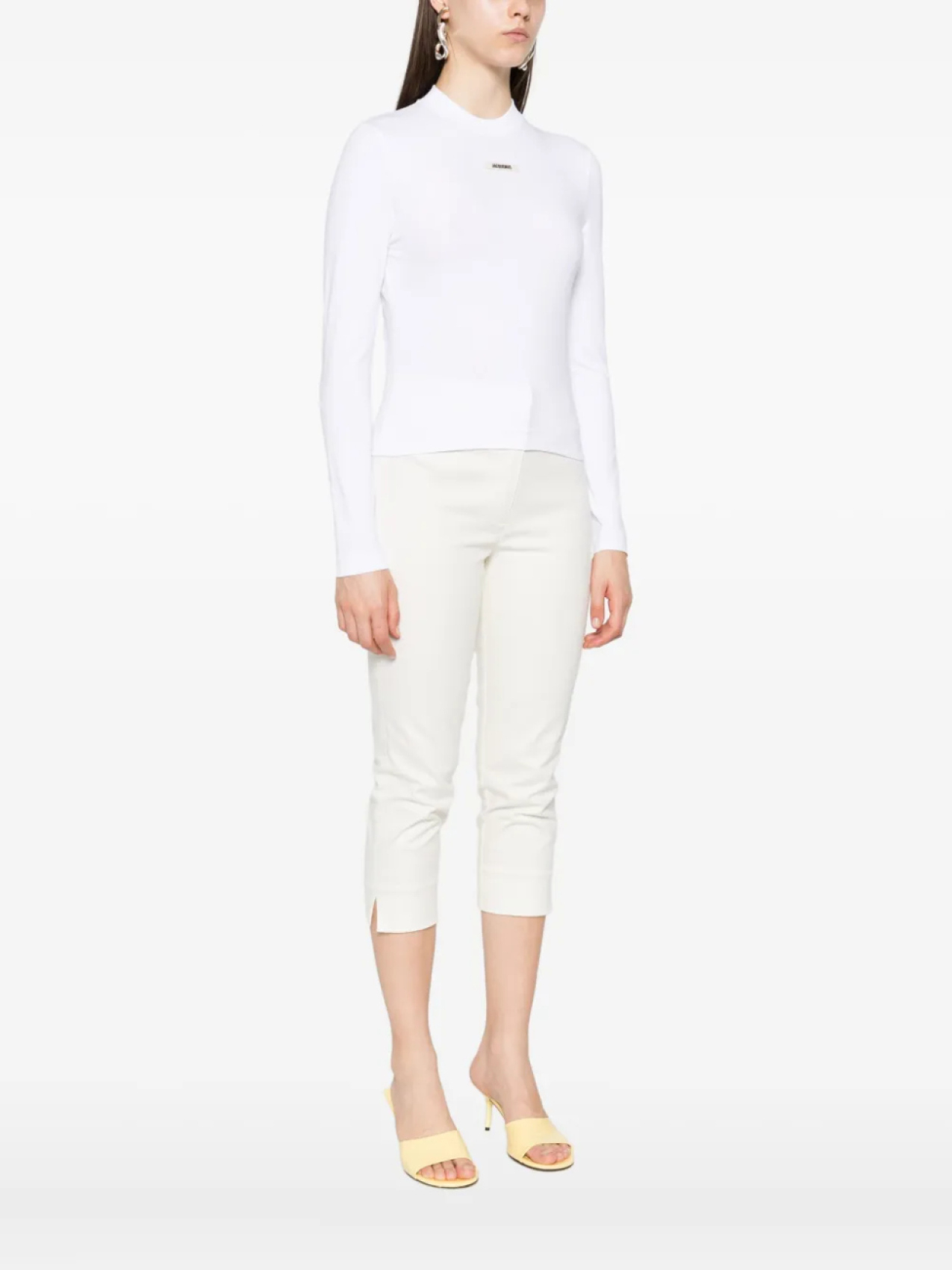 Футболка с длинными рукавами и нашивкой-логотипом Jacquemus, белый — фото 3