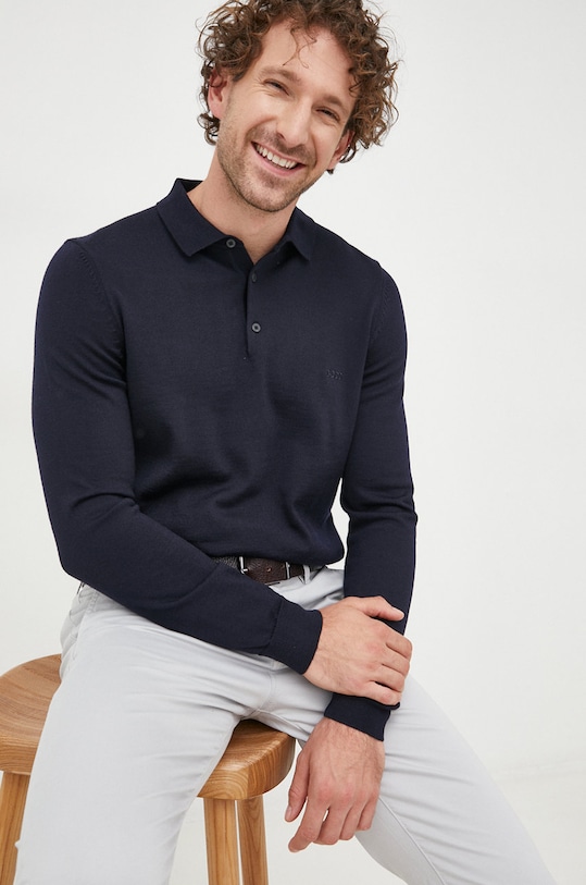 

Шерстяной свитер Boss, темно-синий