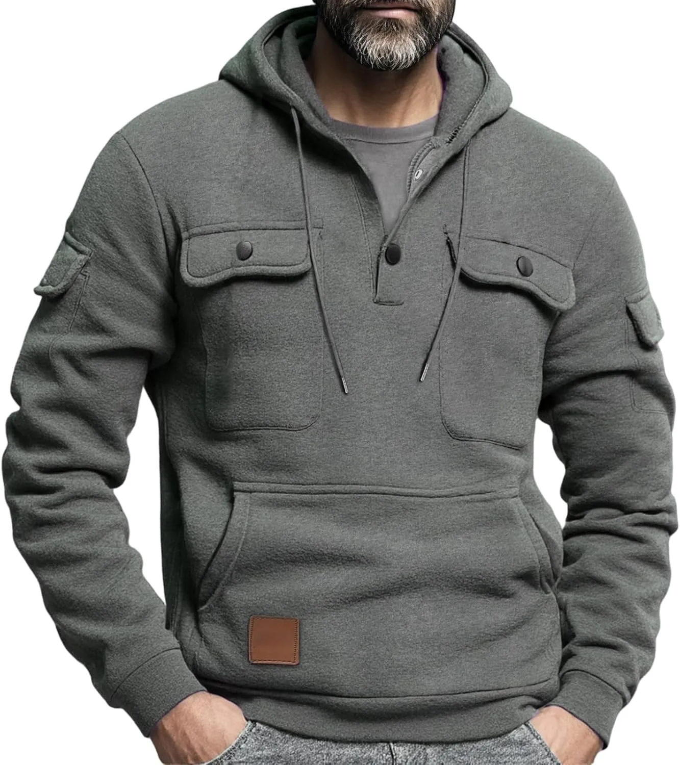 

Толстовка-пуловер с капюшоном и накладными карманами LGHLMCL