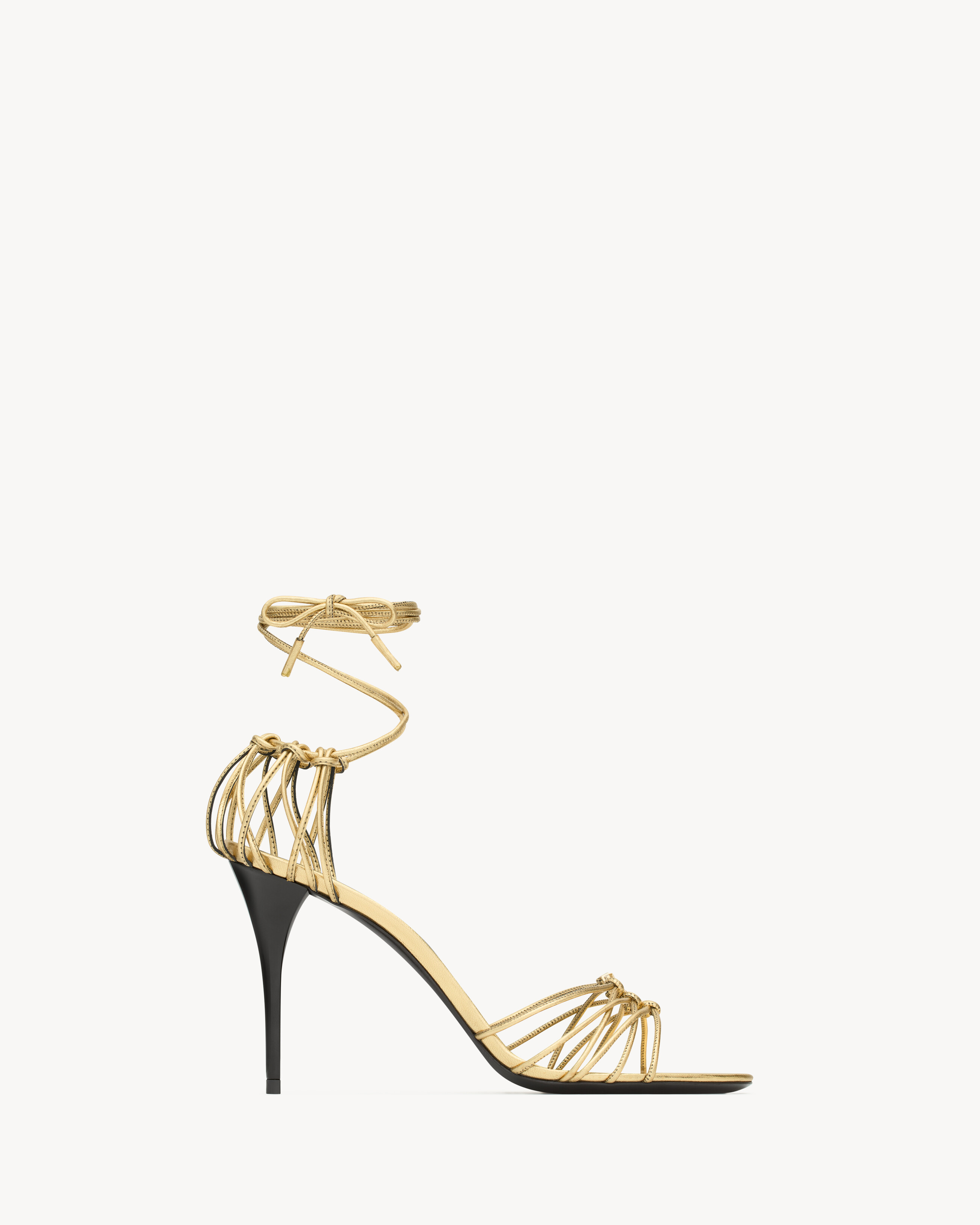 Босоножки BABYLONE из металлизированной кожи Saint Laurent, золото