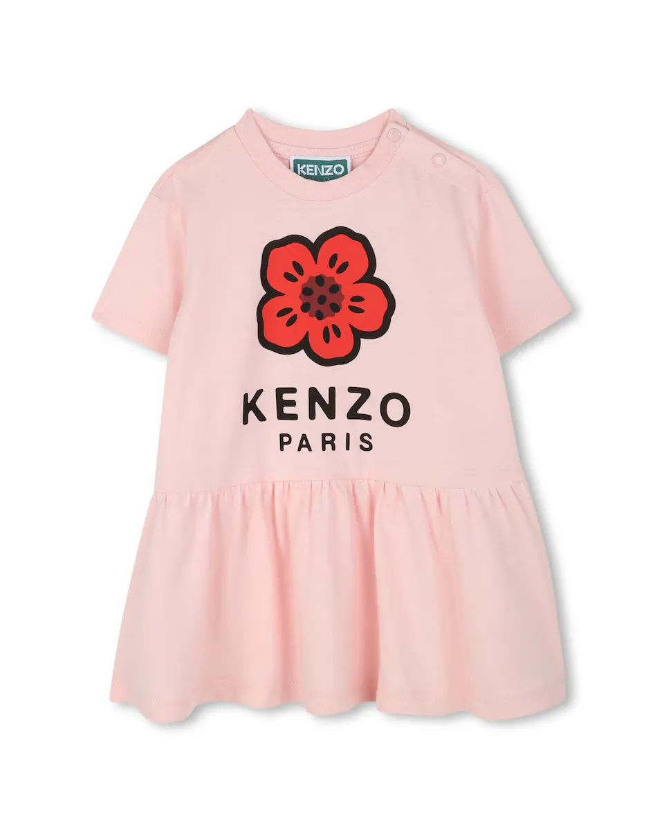 

Платье для девочки из розового хлопка Kenzo Kids, цвет Rosa