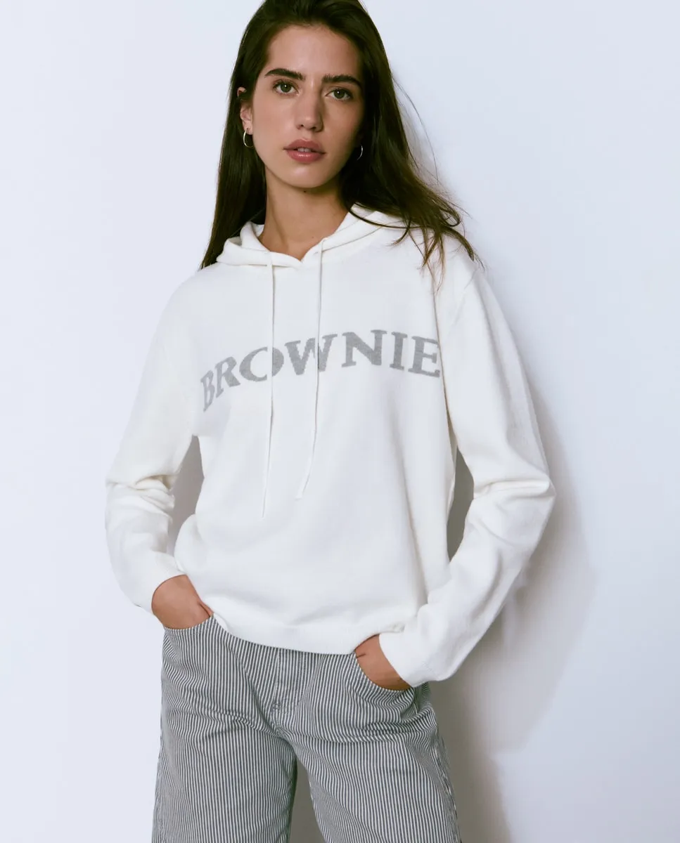 

Женский джемпер с логотипом и капюшоном Brownie, светло-бежевый