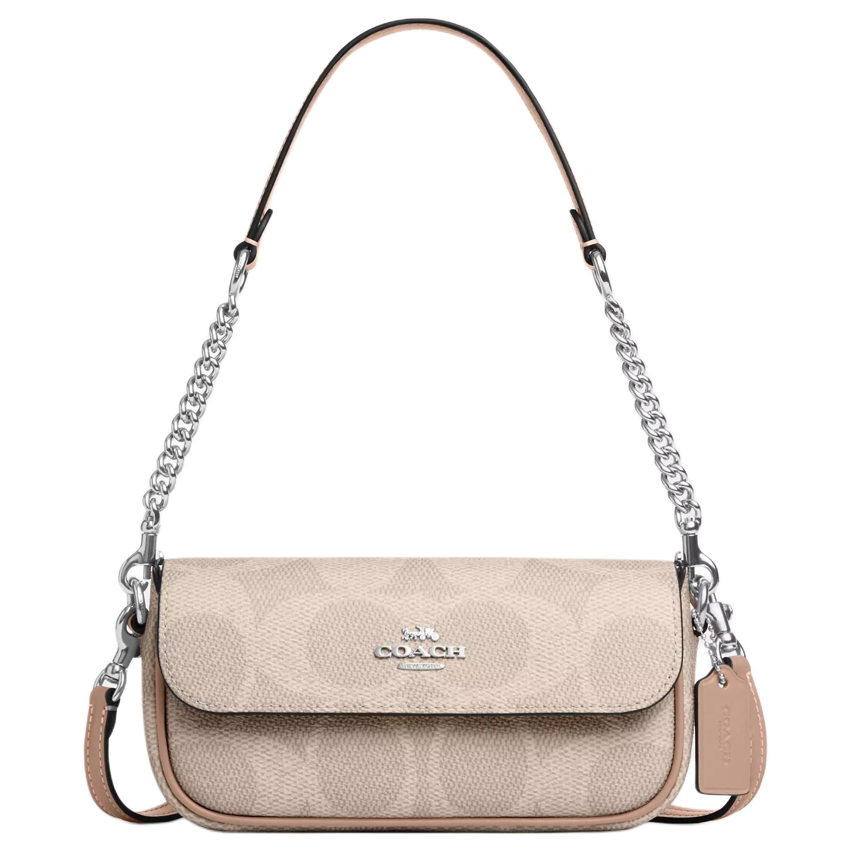 

COACH Искусственная кожа женская маленькая сумка через плечо бежевая