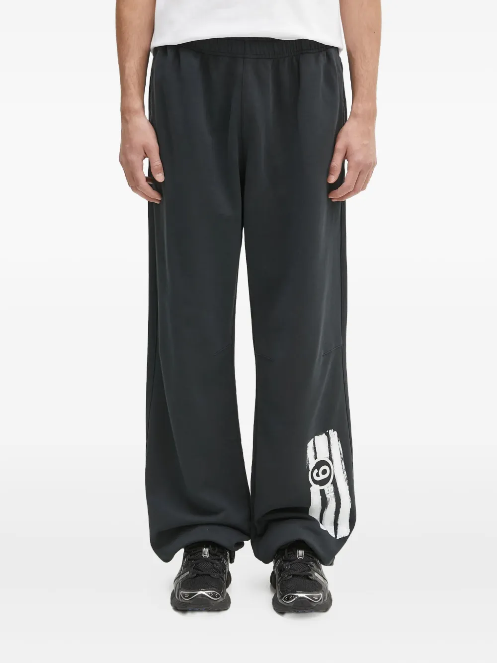 

Брюки с кулиской и логотипом MM6 Maison Margiela, черный