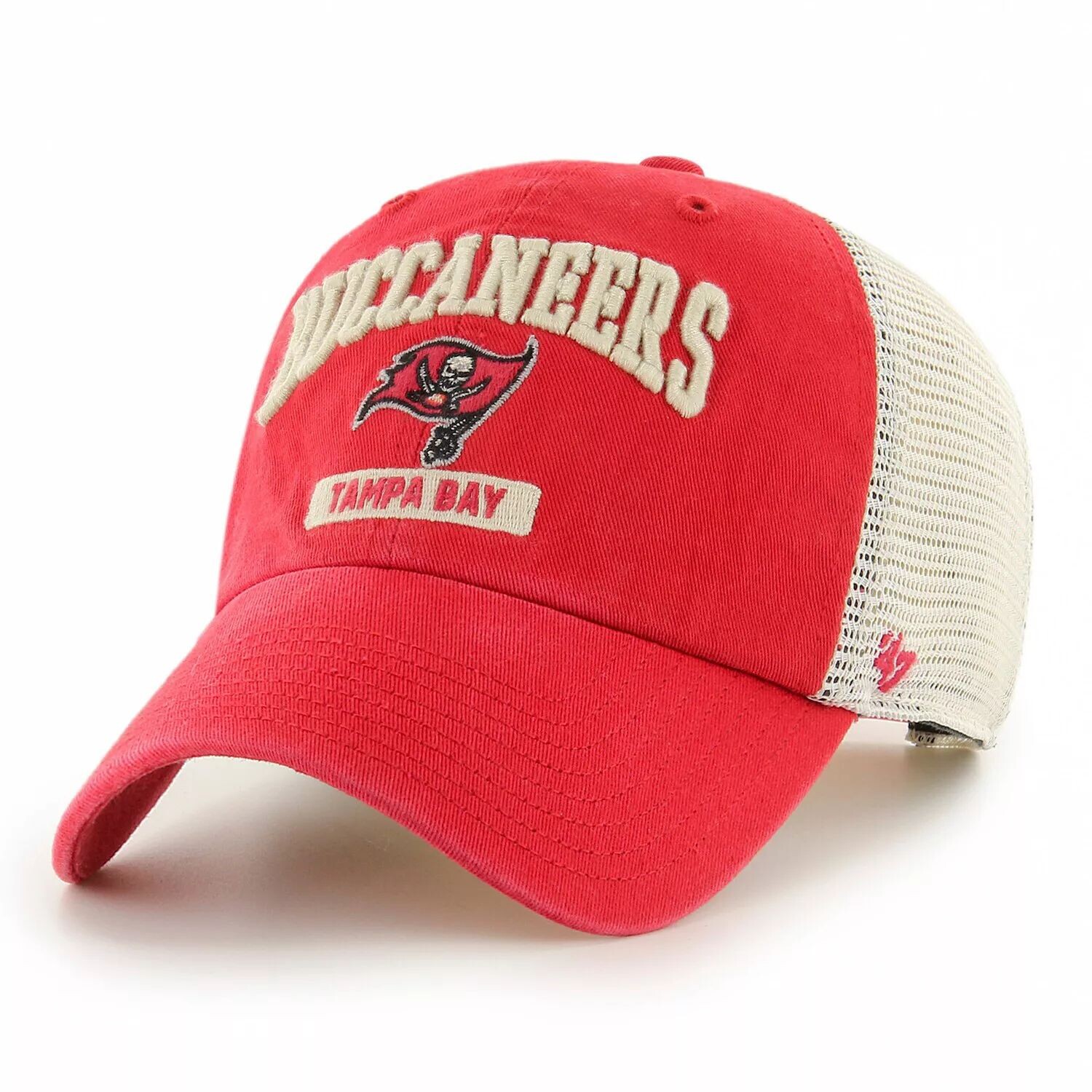 

Мужская красно-белая кепка Tampa Bay Buccaneers '47 Morgantown Trucker Clean Up Snapback