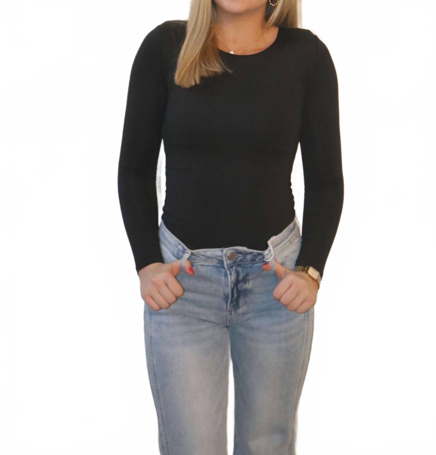 

Боди Bella с длинными рукавами в черном цвете The Workshop