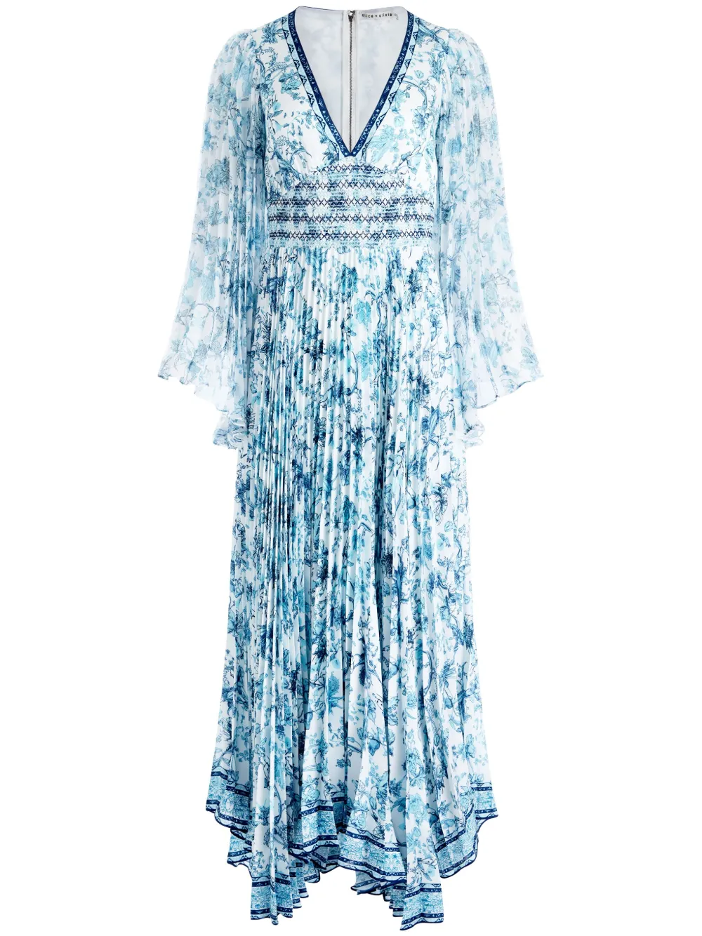 

Платье макси Sion Sunburst Alice + Olivia, синий