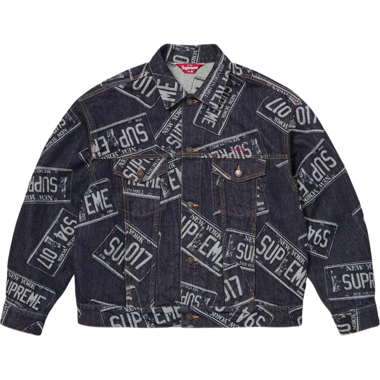 Джинсовая куртка-косуха унисекс Supreme, черный — фото 4