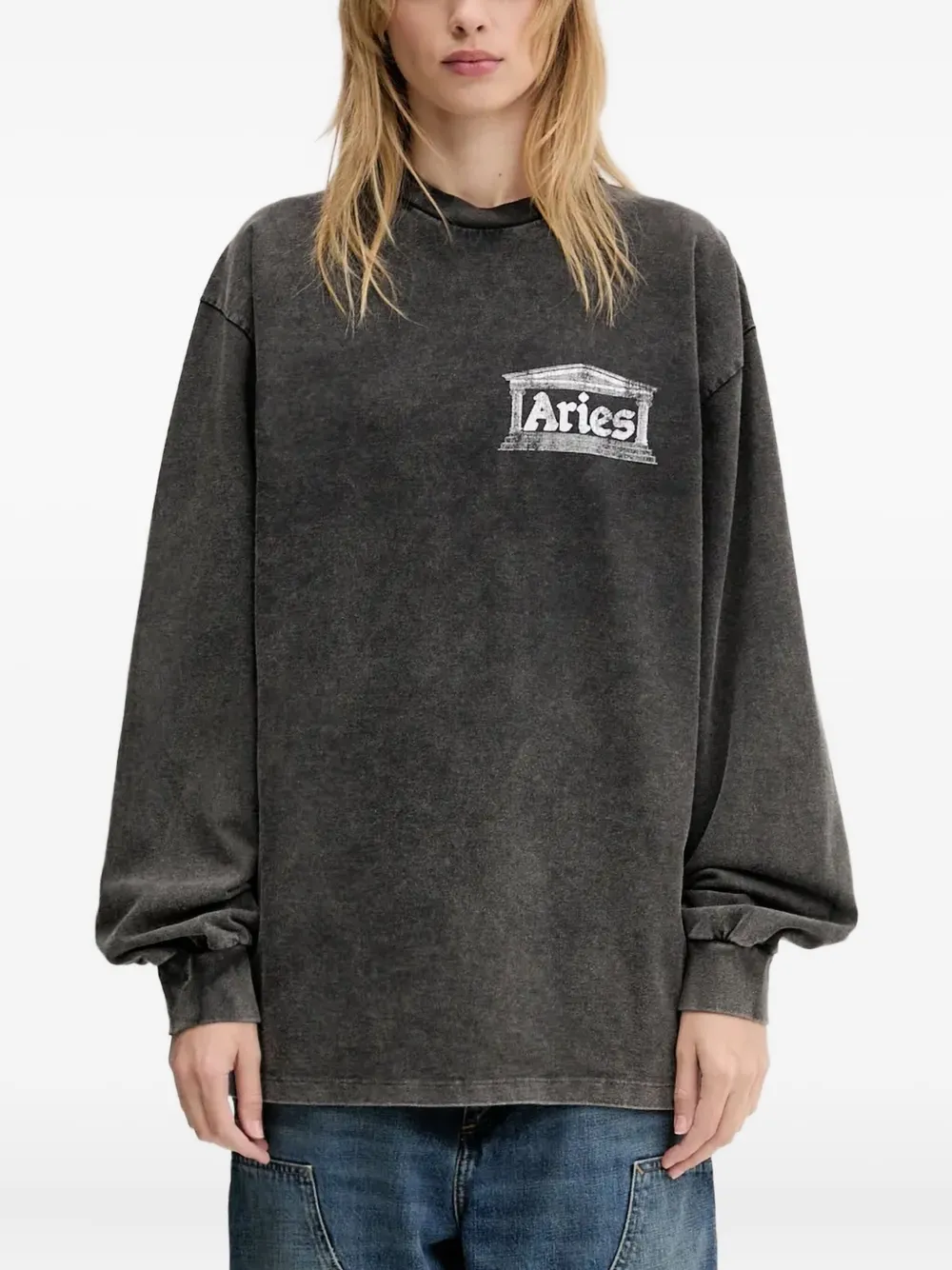 

Футболка с длинными рукавами и логотипом Aries, черный