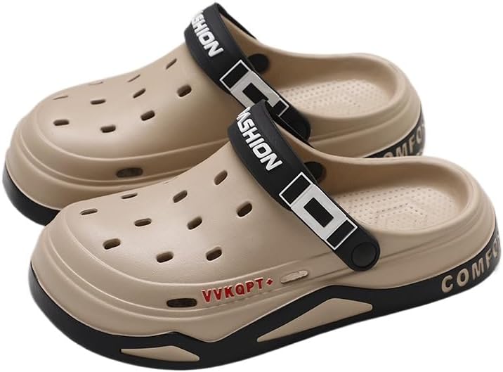 

Мужские однотонные шлепанцы на платформе с геометрическим узором, для отдыха на улице в любое время года Fmshi, Coffee