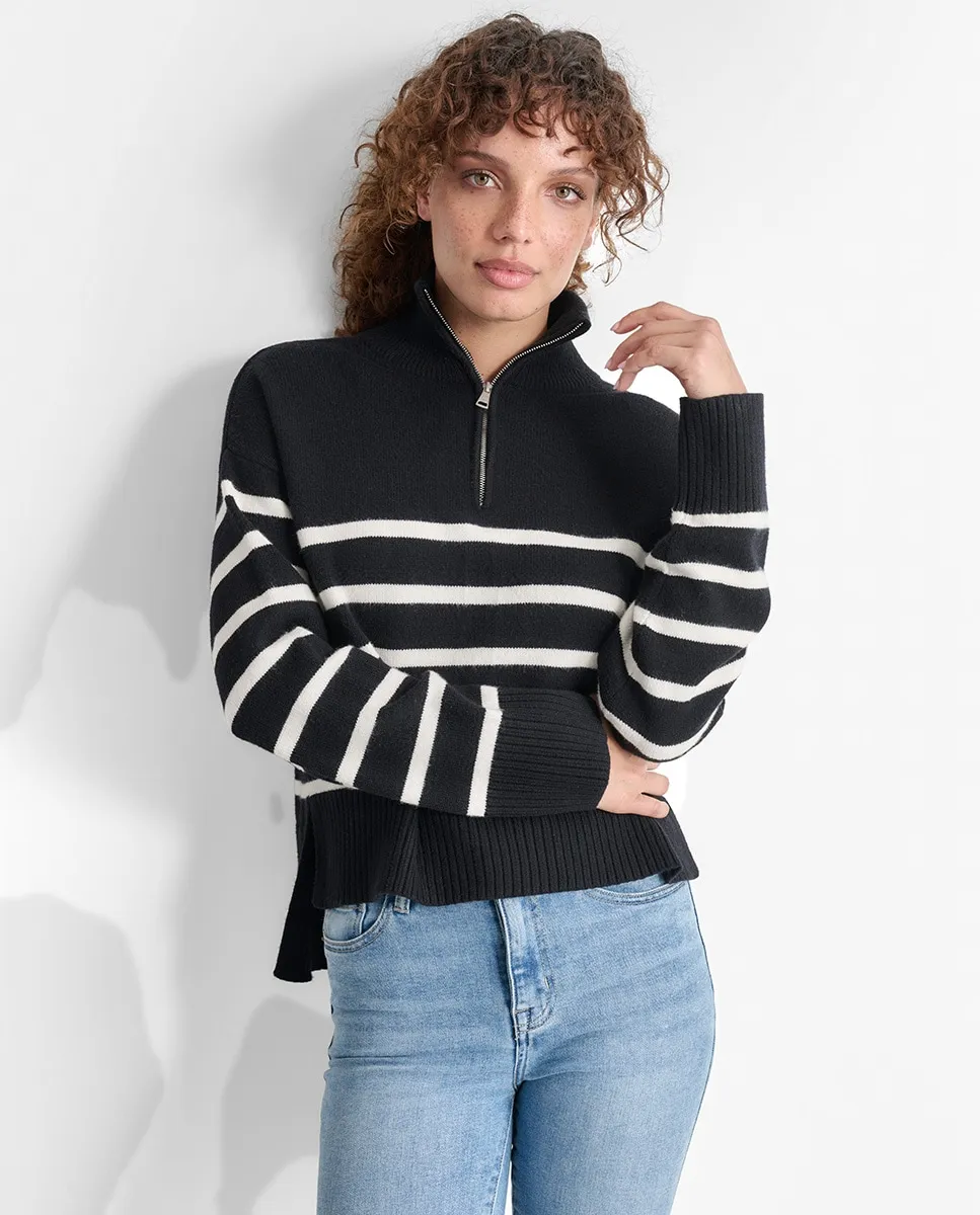 

Женский джемпер с высоким воротником и молнией Dkny Jeans, черный