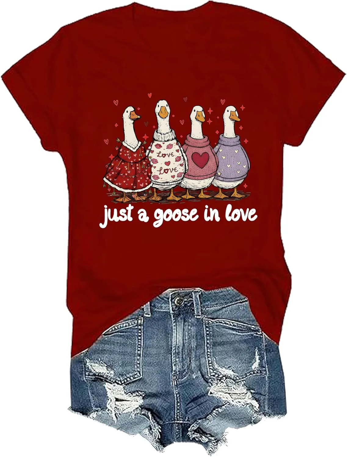 

Футболка с гусем на День святого Валентина olermale