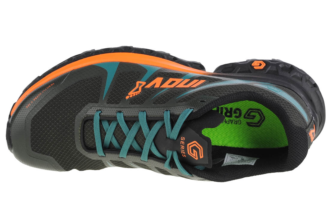 Кроссовки Inov-8 Trailfly Ultra G 300 Max, черный/голубой/оранжевый — фото 3