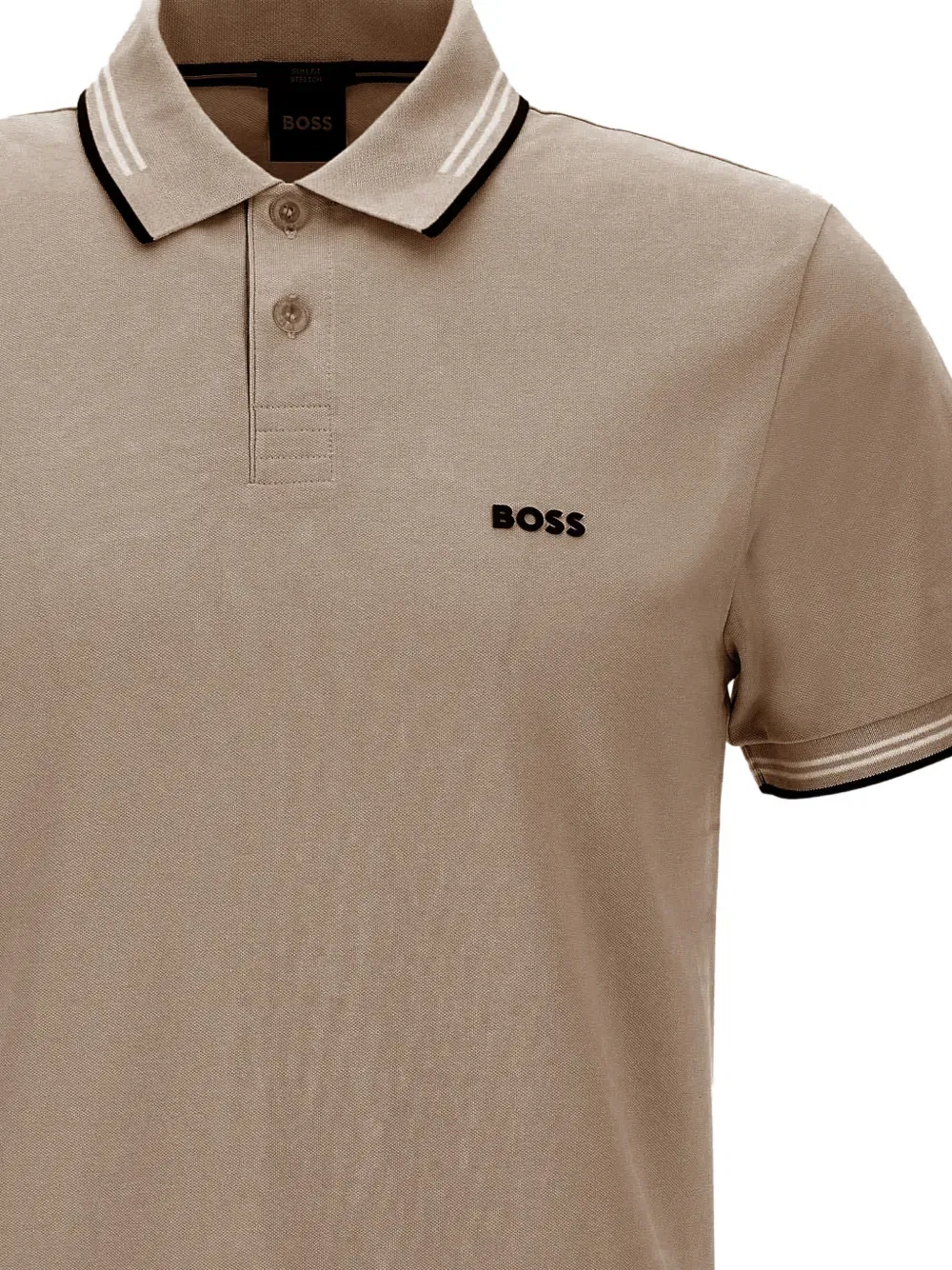 Поло-рубашка в полоску с воротником Boss, нейтральный — фото 3