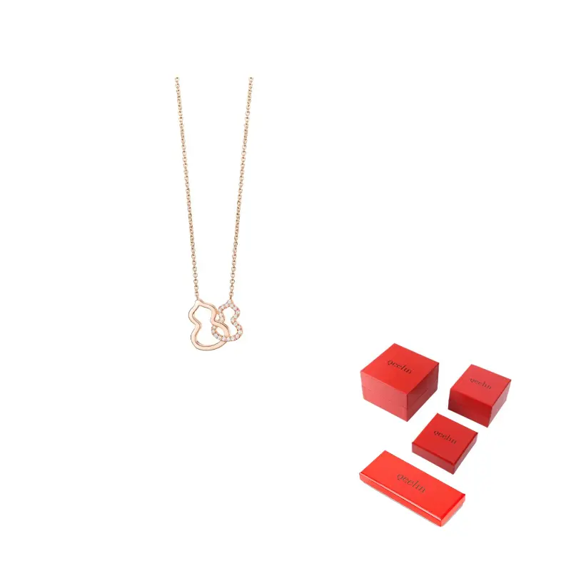 

Qeelin Wulu Necklace Collection 18K Rose Gold Diamond Necklaces Women's Rose Gold