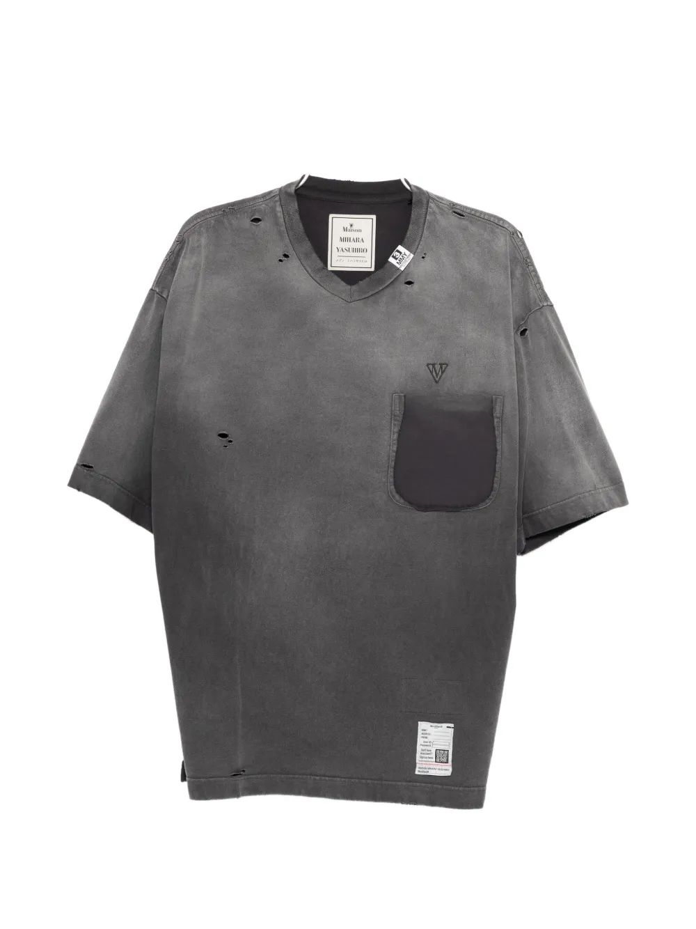 

Выцветшая футболка Maison Mihara Yasuhiro, серый