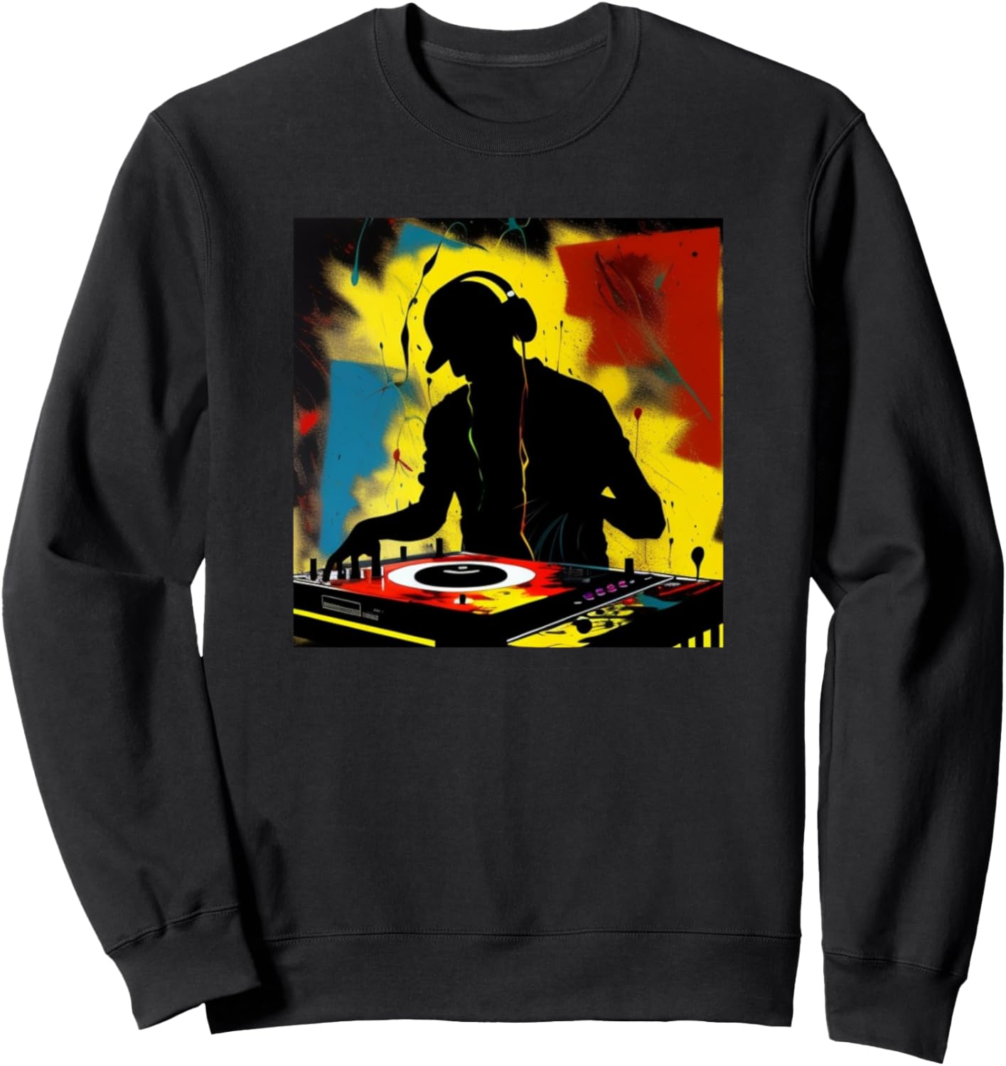 

Толстовка с изображением диджея Ди Джоки и красочного проигрывателя виниловых пластинок Dj Turntable Discjockey Men Women Kids Boys + Gift, черный