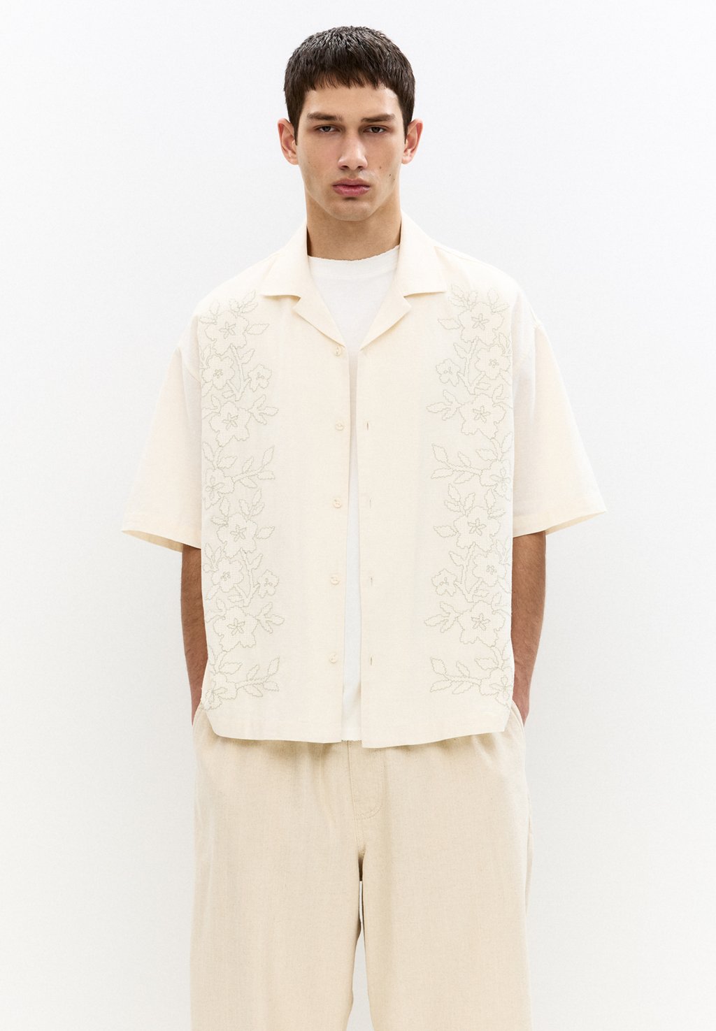 

Рубашка PULL&BEAR, бежевый