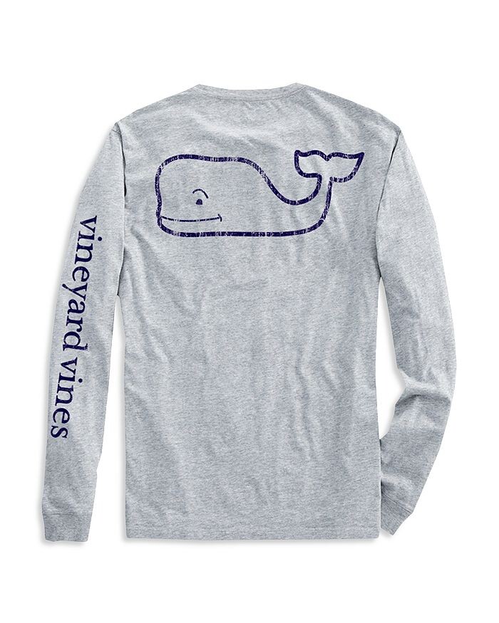 

Винтажная футболка Vineyard Vines с длинными рукавами и карманами «кит» для мальчиков — Little Kid, Big Kid, серый