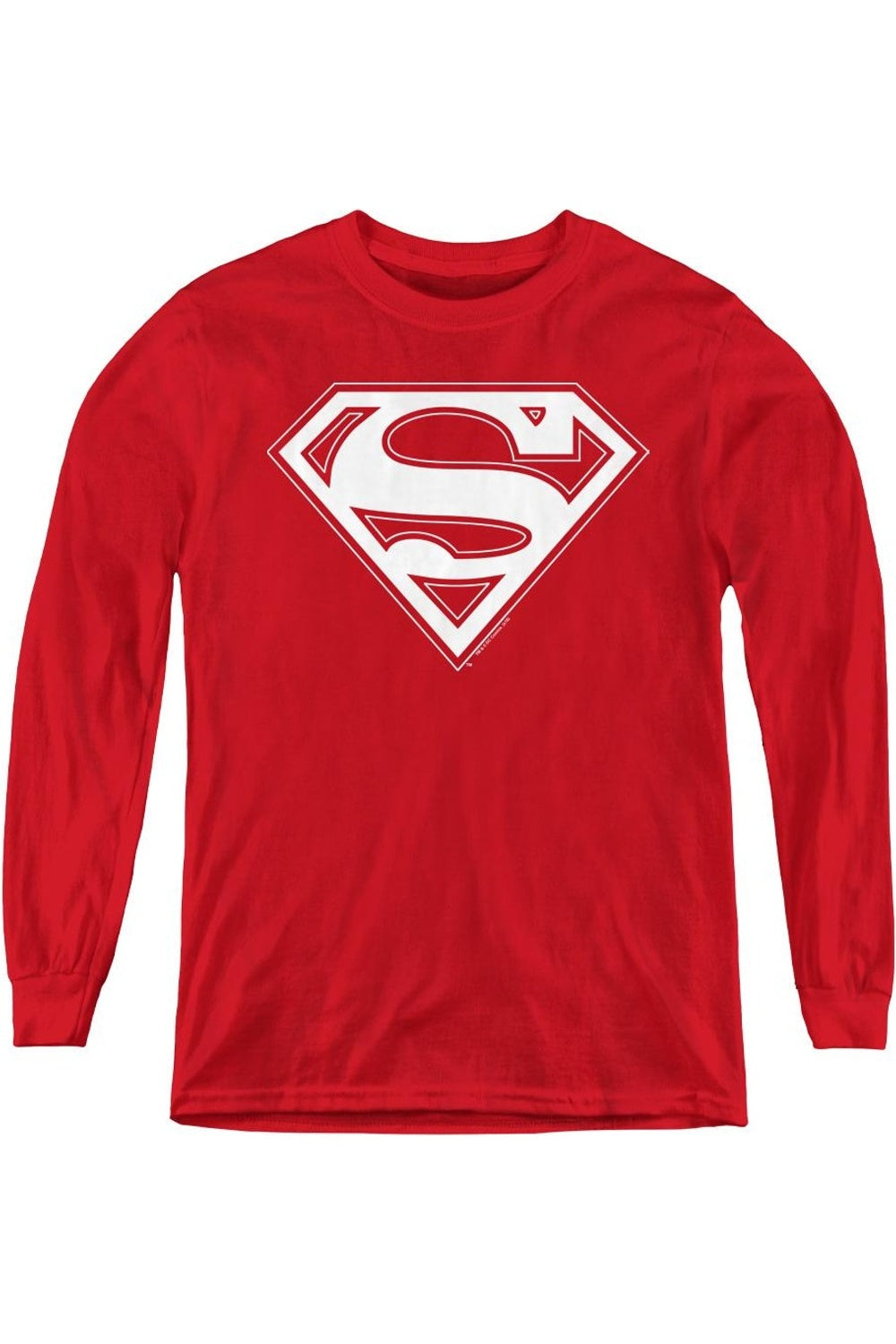 

Футболка с длинным рукавом для детей с красно-золотым щитом Superman Gildan