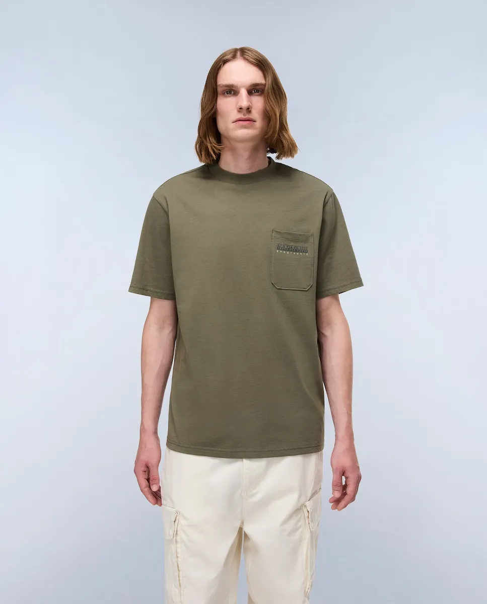 

Мужская зеленая футболка с коротким рукавом Napapijri