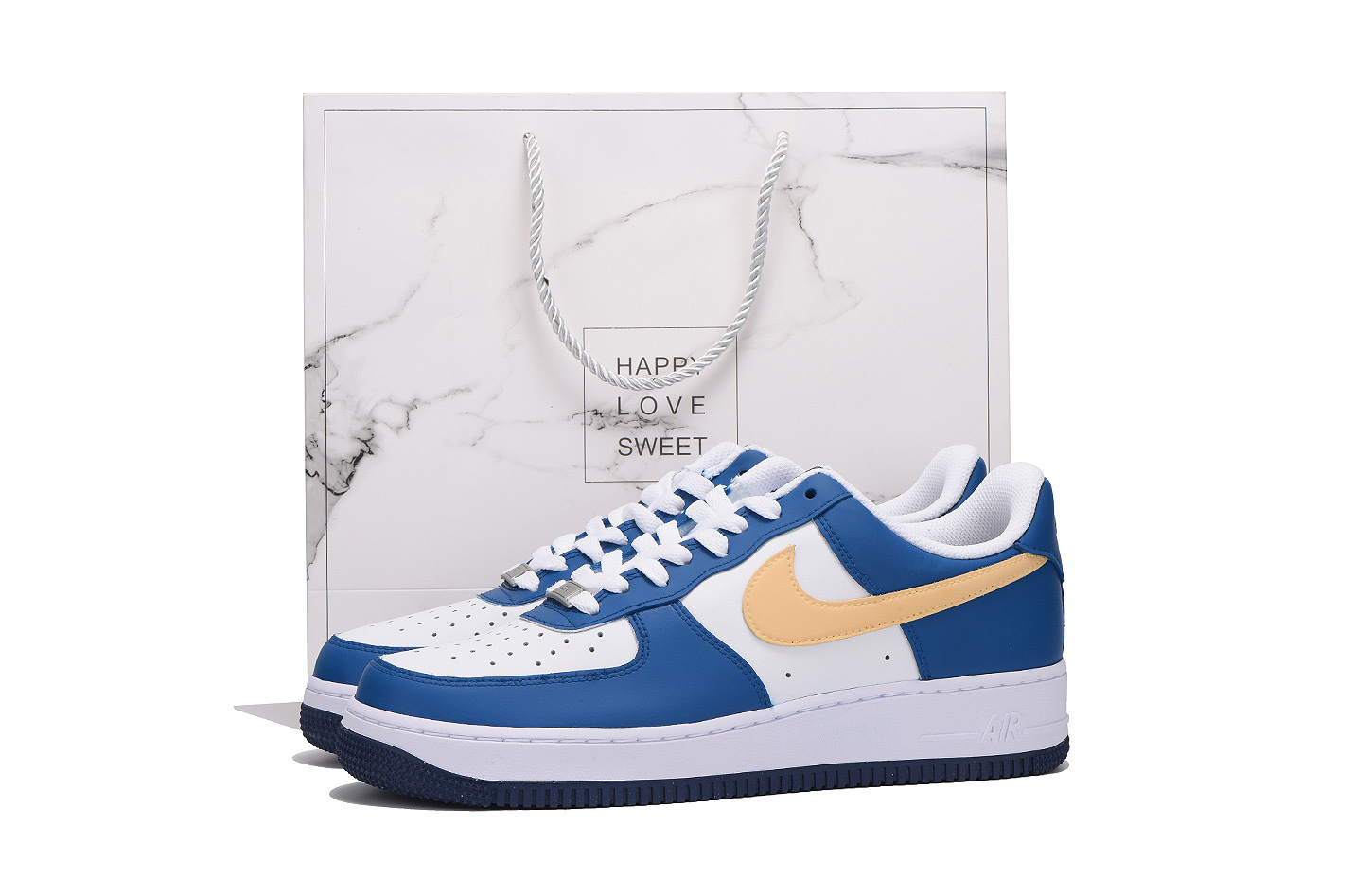 

Nike Кроссовки Air Force 1 с противоскользящим покрытием, износостойкие, низкие, мужские, белые, синие