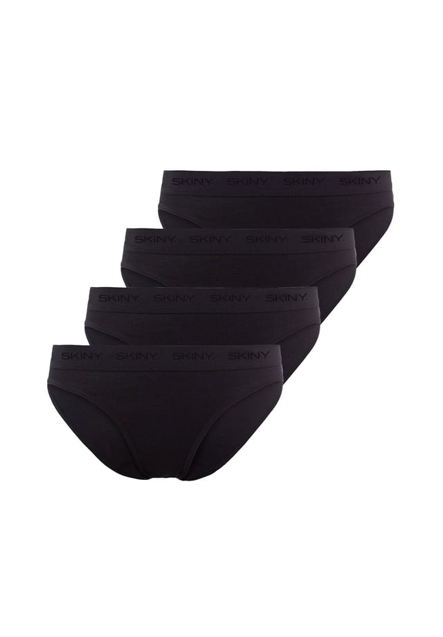 

Трусы Rio 4-pack - нижнее белье трусы хлопок логотип пояс тонкий рубчик однотонный Skiny, черный