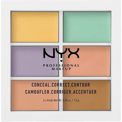 

Цветокорректирующая палитра из 6 сливочных растушевываемых оттенков, Nyx Professional Makeup