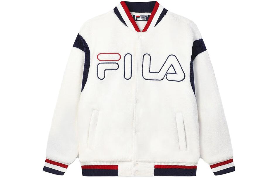 

Бейсбольная куртка мужская свежий цвет слоновой кости FILA, Бежевый, Бейсбольная куртка мужская свежий цвет слоновой кости FILA