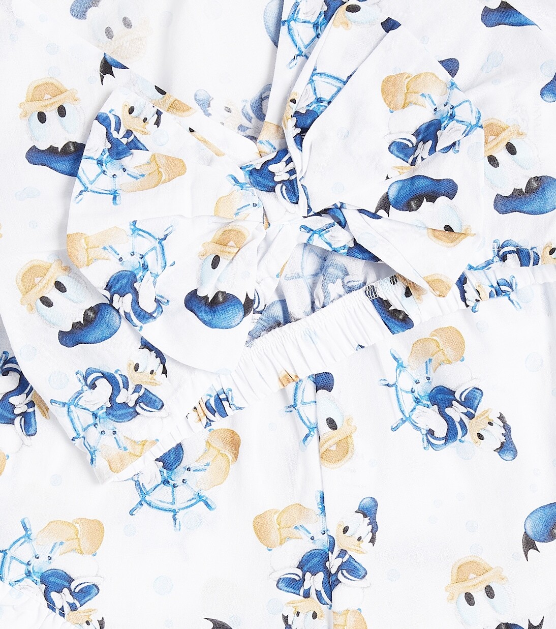 Комплект из хлопкового топа и шорт с принтом Monnalisa, Bianco+Bluette — фото 3