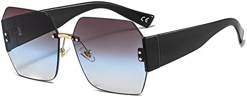 

Женские солнцезащитные очки без оправы, очки-маска, женские солнцезащитные очки с цветочным рисунком, защита от УФ-излучения UV400, винтажные очки MTZJH, C6black-brownblue