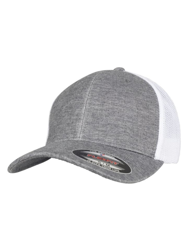 

Бейсболка Flexfit Trucker, цвет heathergrey/white