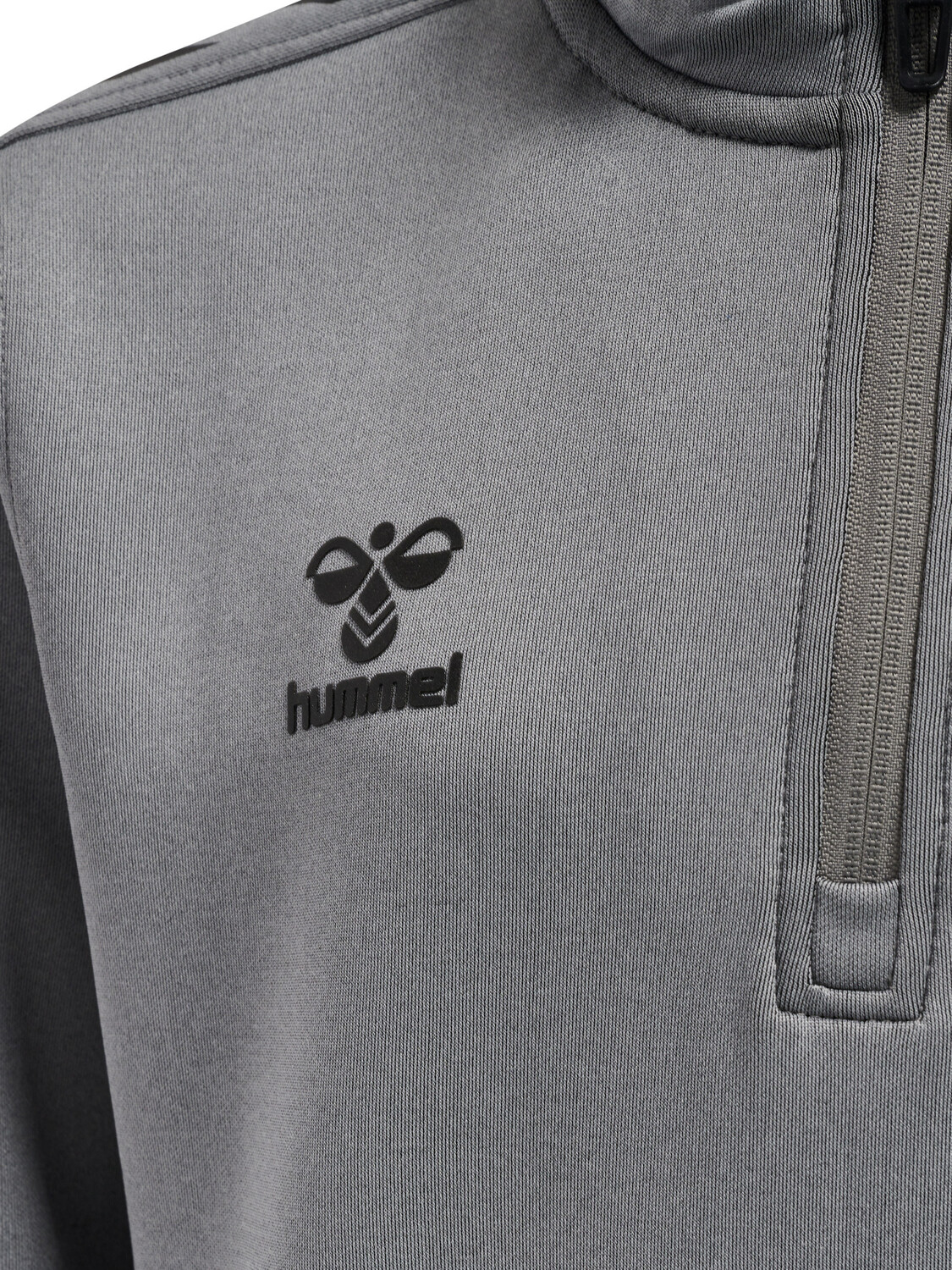Толстовка Hummel Mit Kurzem Reißverschluss Hmlcore Xk Half Zip Poly Sweat Kids, серый меланж — фото 3