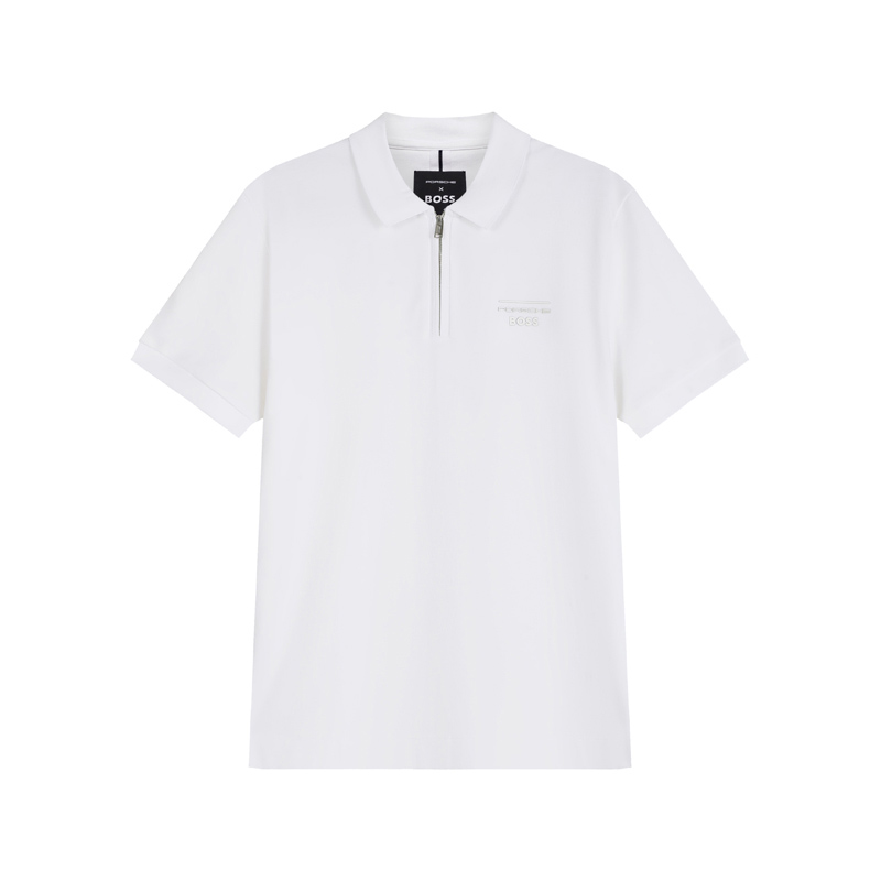 

Поло с резиновым логотипом Boss X Porsche HUGO BOSS, белый
