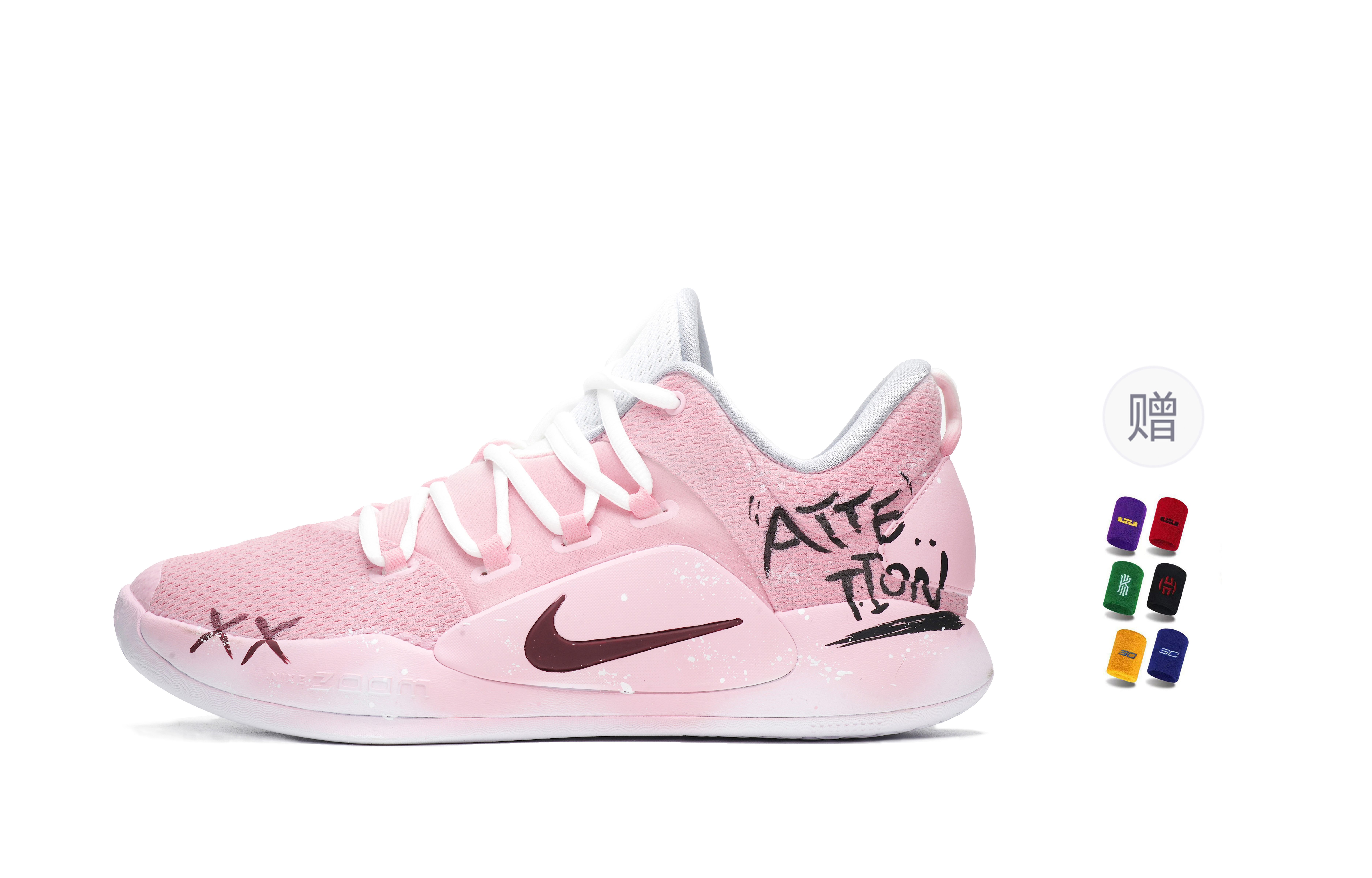 

Nike Баскетбольные кроссовки Hyperdunk X Low 10 с защитой от скольжения, износостойкие, мужские, розовые, белые