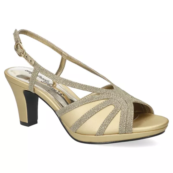 Женские босоножки на каблуке с открытой пяткой Starlight Easy Street, цвет gold satin
