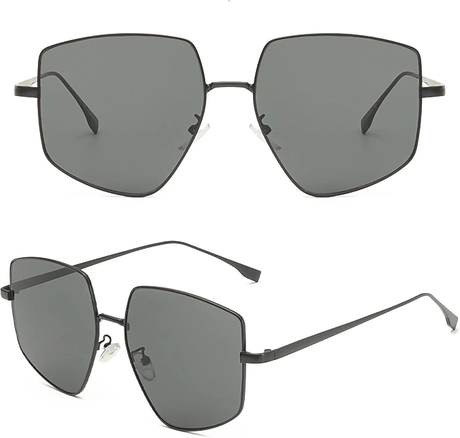 

Модные ретро-солнцезащитные очки для вождения большого размера с защитой от УФ-излучения UV400, металлические, нестандартной формы, для мужчин Generic, F