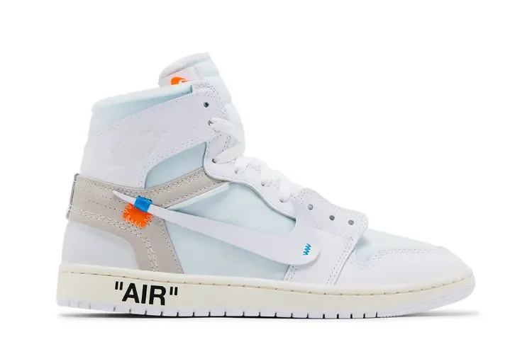 Кроссовки Virgil Abloh Archive x Air Jordan 1 Retro High OG 'Alaska', белый