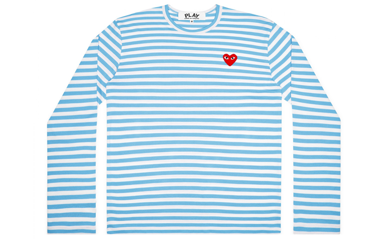

Comme Des Garcons Play Pastelle полосатая футболка с длинным рукавом CDG Play, синий
