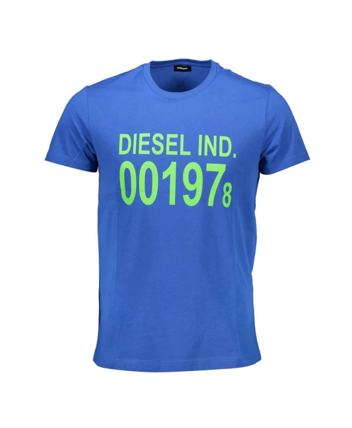 

Хлопковая футболка синего цвета в стиле «Городские джунгли» Diesel, синий