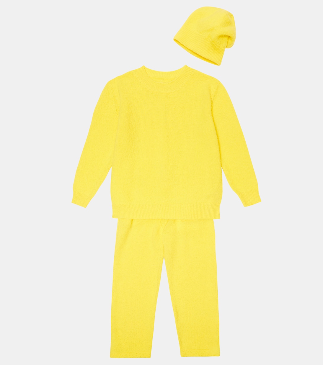 Брюки Bugsy из шерсти и кашемира The Row Kids, Lemon Yellow — фото 2