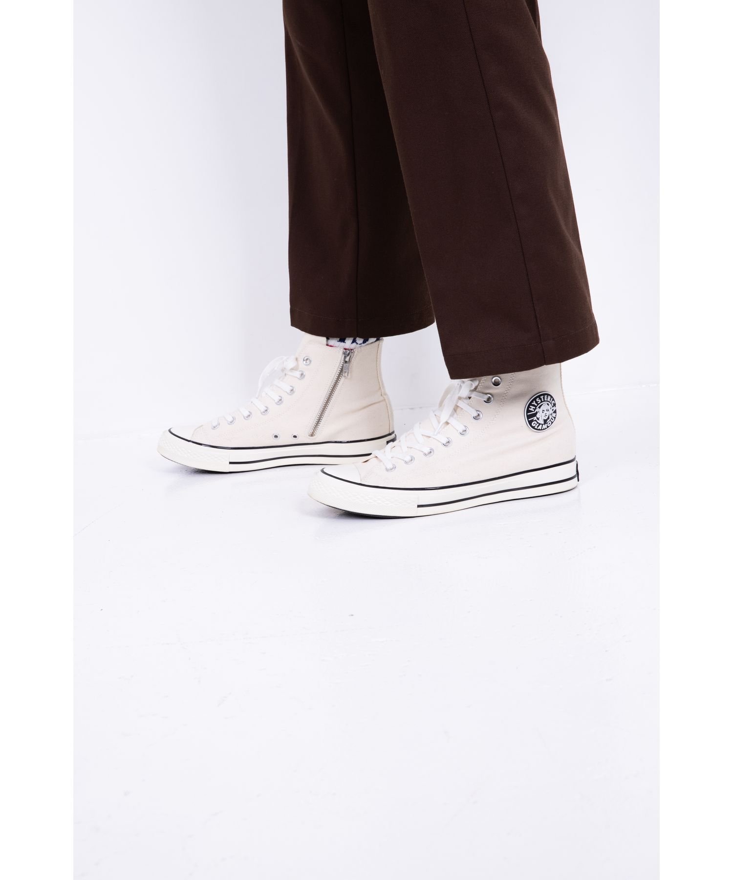 Высокие кроссовки с боковой молнией Hysteric Glamour, white — фото 3
