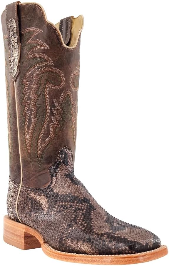 

Мужские ковбойские сапоги R. Watson с широким квадратным носком из кожи питона R. Watson Boots, мультиколор