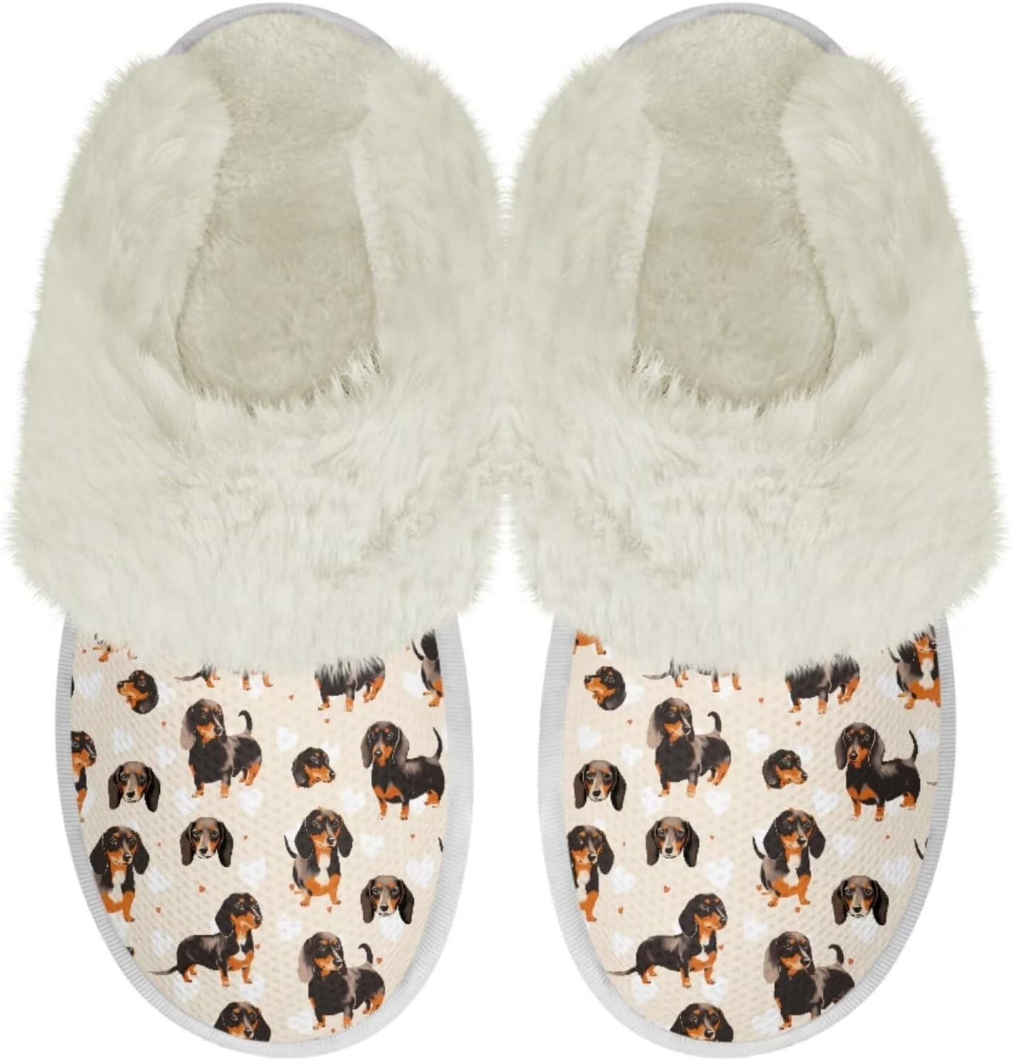 

Женские пушистые тапочки Binienty, домашние тапочки для мужчин и женщин, повседневная зимняя обувь для дома, Dachshund Love Heart