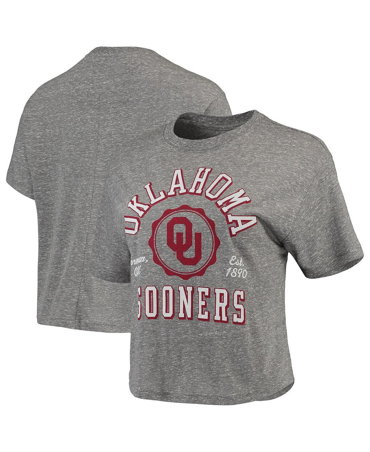 

Женская серая укороченная футболка Oklahomaooners Bishop Tri-Blend Knobi Pressbox, серый