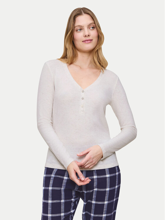 

Пижамная футболка regular fit Mix&Match 10225031 Triumph, экрю