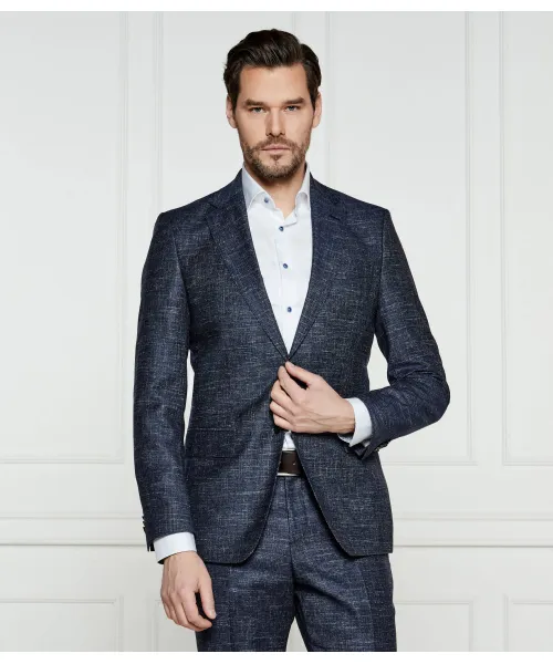 

Элегантная шерстяная куртка h-hutson-251 Slim fit Boss, синий