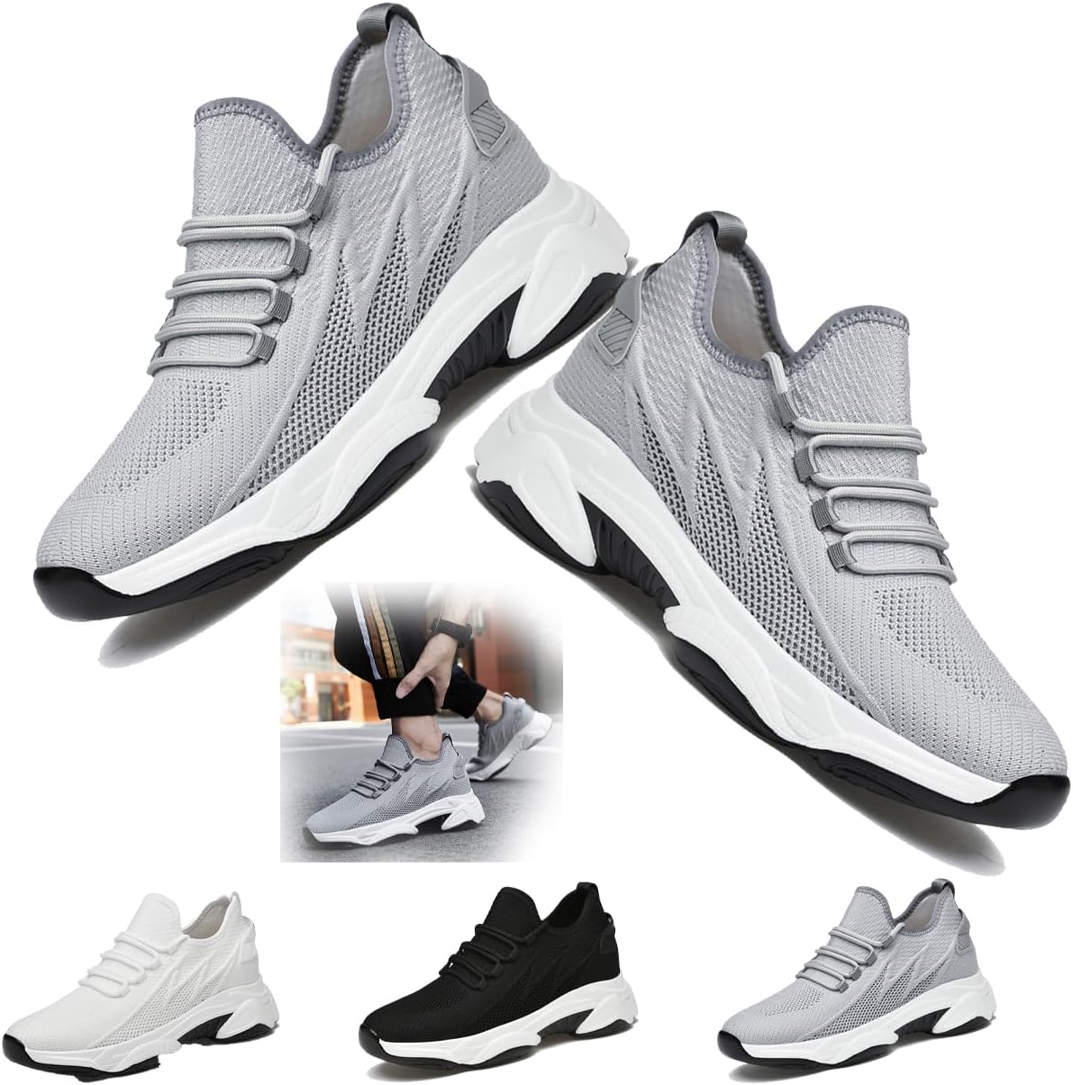 

Кроссовки для женщин и мужчин, обувь на платформе, невидимые увеличивающие рост кроссовки, противоскользящие, дышащие, легкие беговые кроссовки на платформе Generic, C-flat 9women/7.5 Men